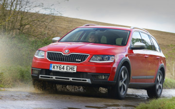 Картинка автомобили skoda octavia scout uk-spec 5e 2014г красный