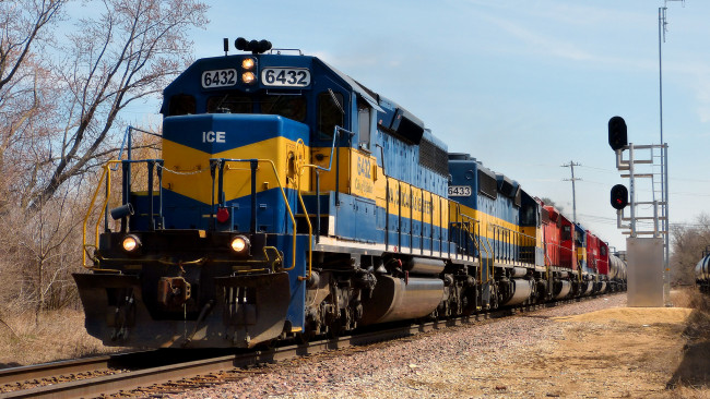 Обои картинки фото техника, поезда, состав, локомотив, дорога, железная