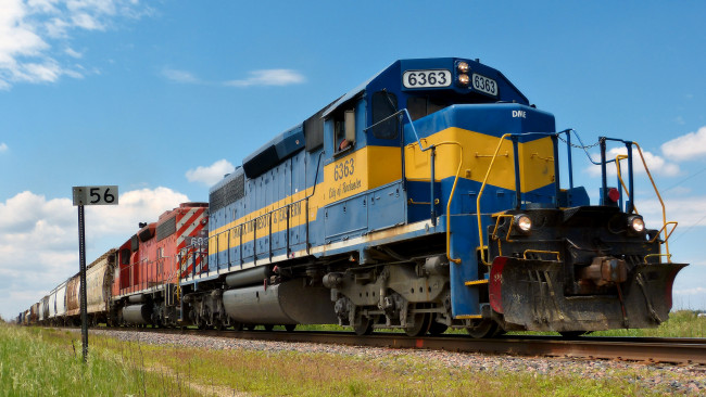 Обои картинки фото техника, поезда, состав, локомотив, дорога, железная