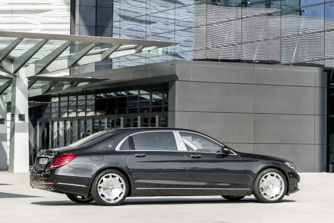 Обои картинки фото автомобили, mercedes-benz, темный, s, 600, 2015г, x222, mercedes-maybach