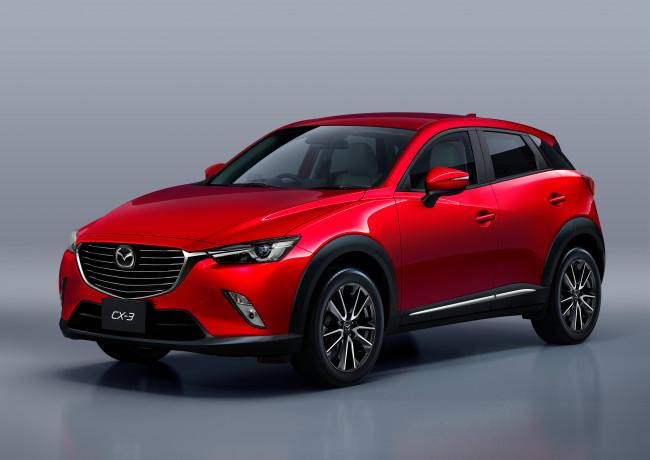 Обои картинки фото автомобили, mazda, 2015г, cx-3, jp-spec, красный