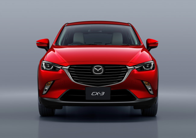 Обои картинки фото автомобили, mazda, красный, cx-3, jp-spec, 2015г