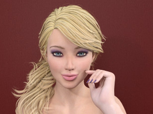 Картинка 3д+графика портрет+ portraits взгляд девушка блондинка фон