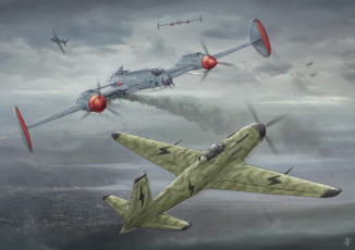 Картинка рисованное авиация полет самолеты