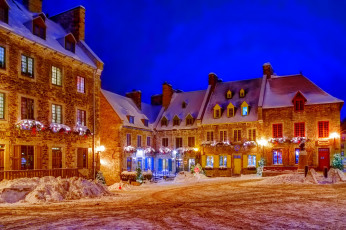 Картинка города -+огни+ночного+города небо дома огни снег улица зима