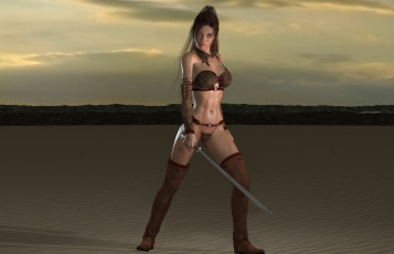 обоя 3д графика, амазонки , amazon, оружие, фон, девушка, взгляд