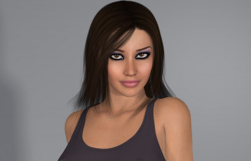 Картинка 3д+графика портрет+ portraits фон взгляд девушка