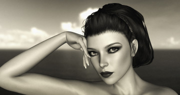 Картинка 3д+графика портрет+ portraits взгляд фон девушка