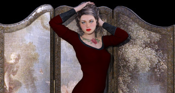 Картинка 3д+графика люди+ people фон взгляд девушка