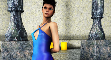 Картинка 3д+графика люди+ people фон взгляд девушка