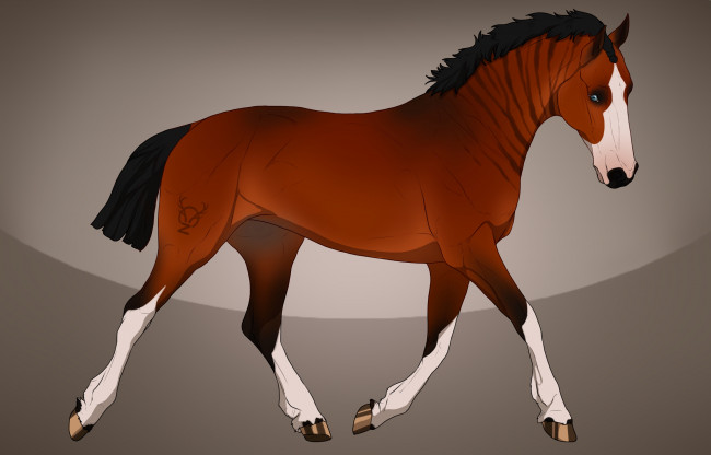 Обои картинки фото рисованное, животные,  лошади, фон, лошадь