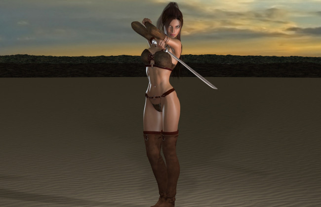 Обои картинки фото 3д графика, амазонки , amazon, фон, взгляд, девушка, оружие