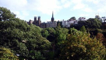 Картинка города эдинбург+ шотландия башни шпиль