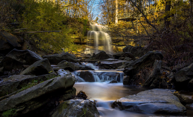 Обои картинки фото природа, водопады, водопад, река, лес