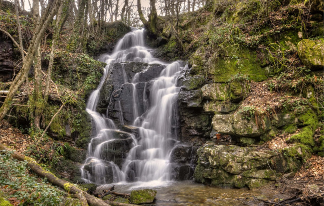 Обои картинки фото природа, водопады, водопад, река, лес