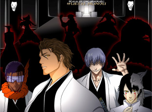 Картинка аниме bleach aizen sosuke ulquiorra cifer kaname tosen gin ichimaru shinigami