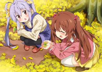 Картинка аниме non+non+biyori фон взгляд девушки