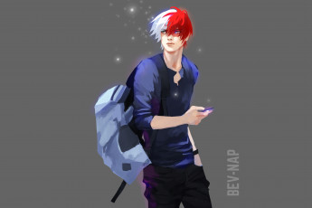 Картинка аниме boku+no+hero+academia парень тодороки шото фон арт моя геройская акадеимя boku no hero academia