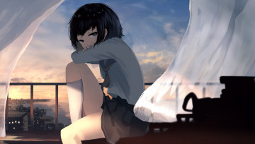 Картинка аниме unknown +другое+ фон взгляд девушка