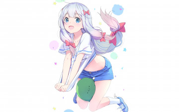 обоя аниме, eromanga-sensei, девушка, фон, взгляд