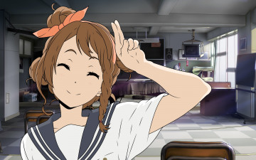 Картинка аниме hyouka фон взгляд девушка