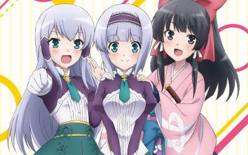 Картинка аниме isekai+wa+smartphone+to+tomo+ni фон взгляд девушки