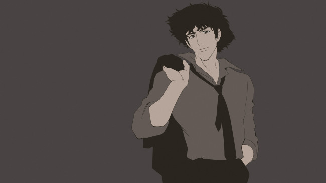 Обои картинки фото аниме, cowboy bebop, spike, spiegel, мужчина, пиджак, галстук