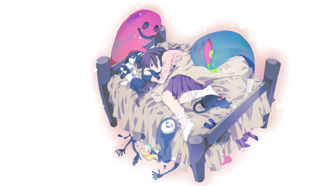 Обои картинки фото yume nikki, аниме, фон, девушки