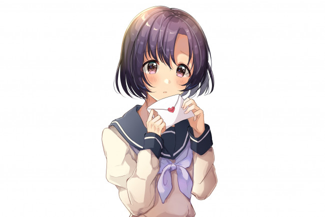 Обои картинки фото аниме, idolm@ster, фон, взгляд, девушка