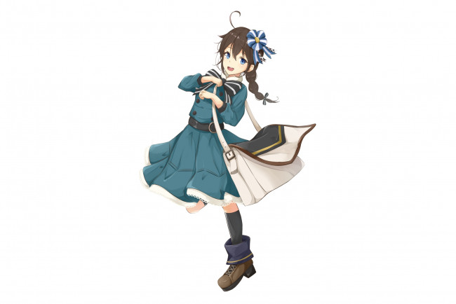 Обои картинки фото аниме, kantai collection, фон, взгляд, девушка