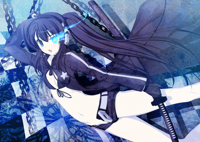 Обои картинки фото аниме, black rock shooter, девушка