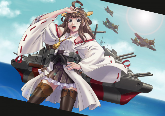 Обои картинки фото аниме, kantai collection, kongou