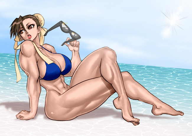 Обои картинки фото аниме, unknown,  другое , девушка, фон, взгляд, море