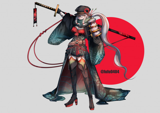 Обои картинки фото аниме, оружие,  техника,  технологии, девушка