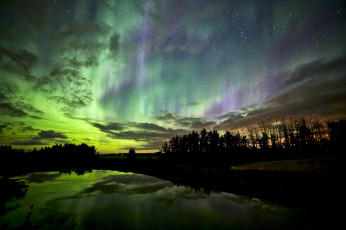 Картинка природа северное+сияние простор