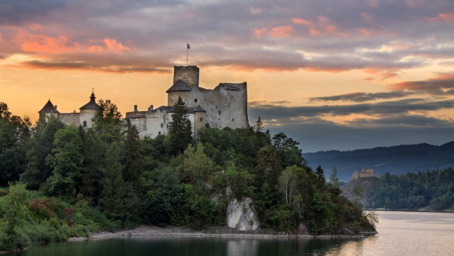 Обои картинки фото dunajec castle, города, замки польши, простор