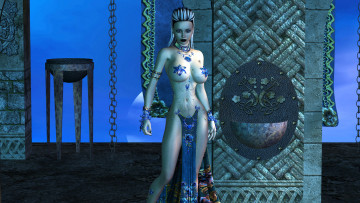 Картинка 3д+графика люди+ people взгляд фон девушка