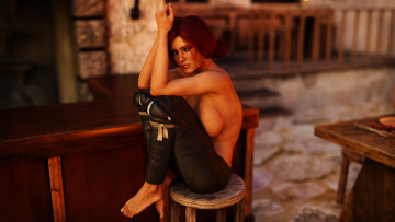 Картинка видео+игры the+witcher+3 +wild+hunt девушка фон взгляд