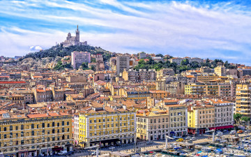 обоя marseille, france, города, марсель , франция, нотр-дам-де-ла-гарде, достопримечательности, католическая, базилика, марсель