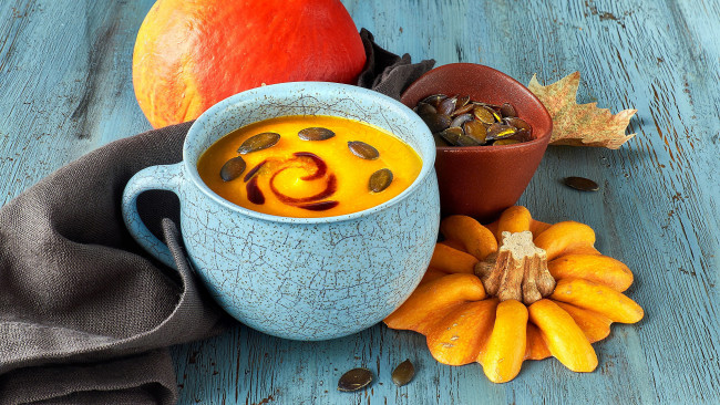 Обои картинки фото еда, первые блюда, тыквенный, суп