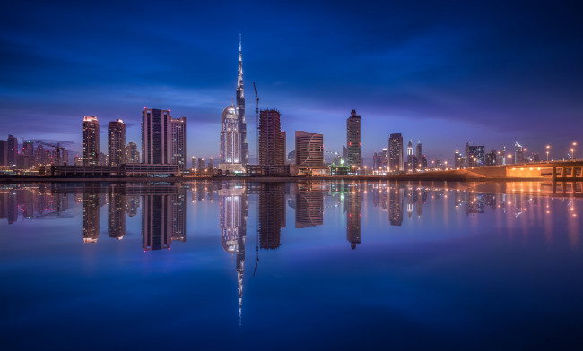 Обои картинки фото down town burj khalifa, города, дубай , оаэ, простор