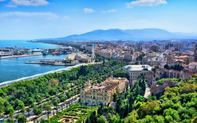 Обои картинки фото malaga, spain, города, - панорамы