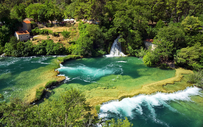 Обои картинки фото природа, водопады, поток, водопад, вода