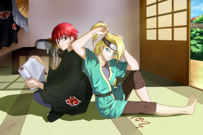 Обои картинки фото аниме, naruto, сасори, дейдара