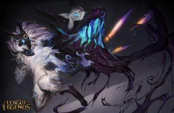 Картинка видео+игры league+of+legends kindred маска они дух девушка