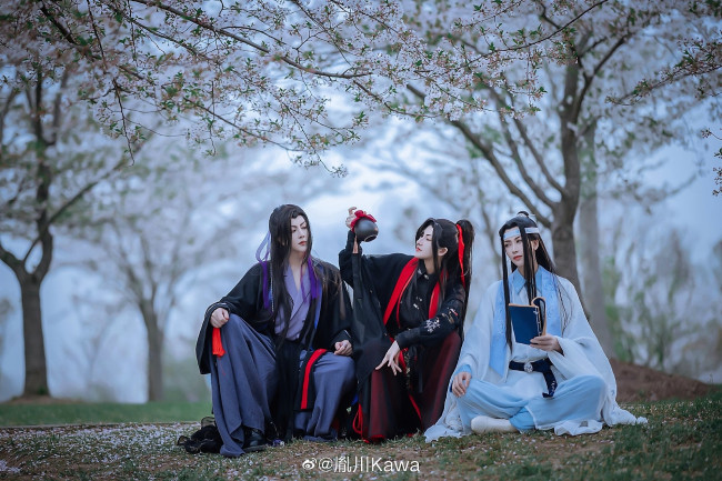 Обои картинки фото девушки, - креатив,  косплей, цзян, чэн, вэй, усянь, лань, ванцзи, костюмы