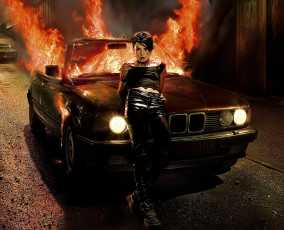 Картинка кино+фильмы flickan+som+lekte+med+elden девушка машина огонь