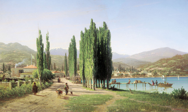 Обои картинки фото верещагин, петр, петрович, сухум, кале, рисованные