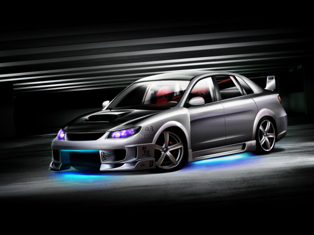 Обои картинки фото автомобили, виртуальный, тюнинг, impreza