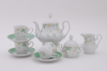 Картинка разное посуда столовые приборы кухонная утварь тарелочки чайник чашки фарфор